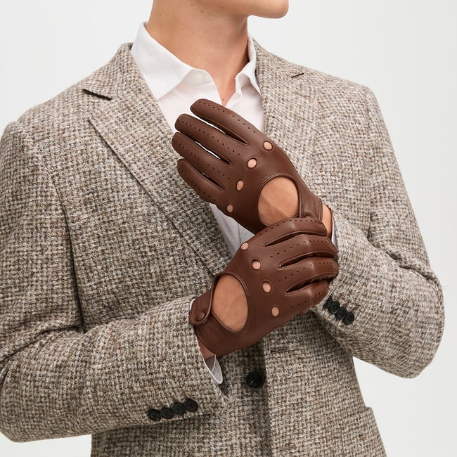 chinese dress ladies Woburn | Men's Two Colour Leather Driving Gloves main image 0