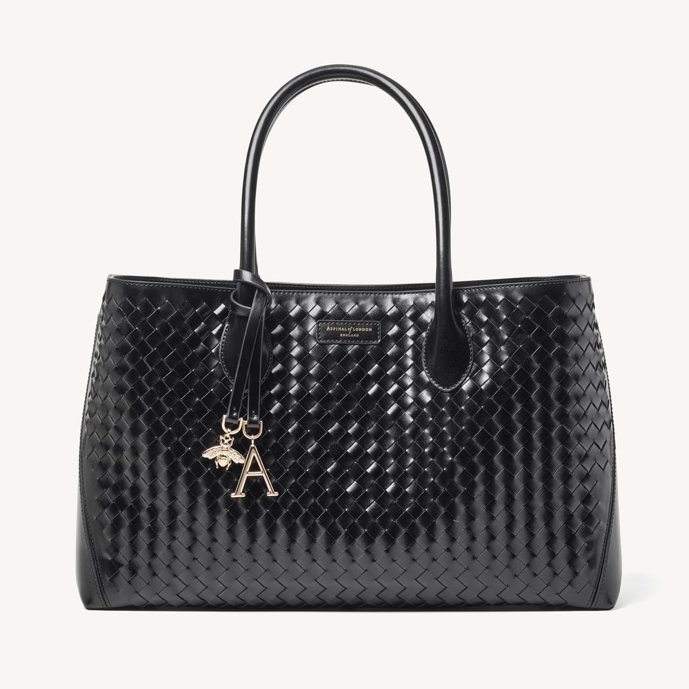 Woven Leather Tote Bag For Women - Large Size, Wide Shoulder Strap (Faux PU Leather)