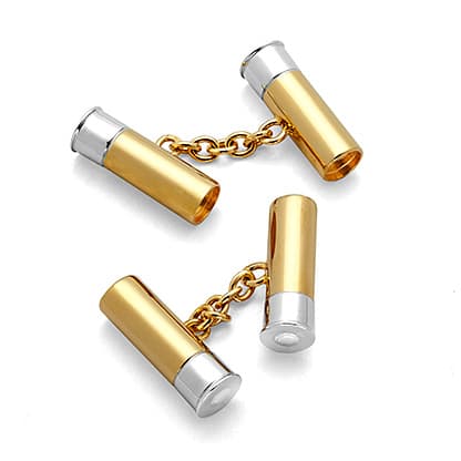 Aspinal of London Sterling Silver & Gold Plated Double Cartridge Cufflinks Aspinal of London Sterling Silver & Gold Plated Double Cartridge Cufflinks