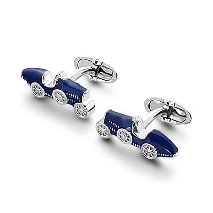 Aspinal of London Sterling Silver & Enamel Classic Car Cufflinks in Blue Aspinal of London Sterling Silver & Enamel Classic Car Cufflinks in Blue