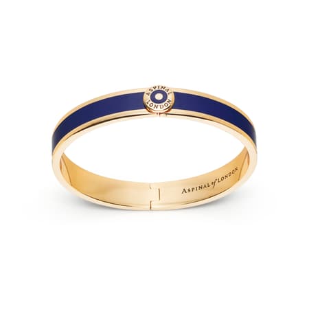 Enamel Bangle in Navy Enamel & 18ct Gold Plated