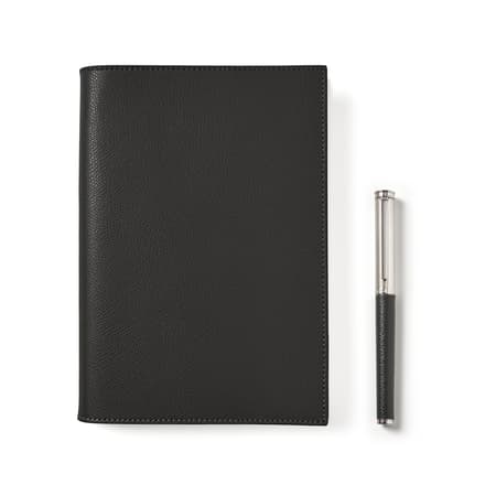 A5 Refillable Journal & Pen Set in Black Saffiano | Aspinal