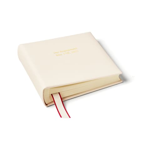 8-inch Leather Photo Album in Ivory Pebble