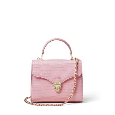 Midi Mayfair in Deep Shine Powder Lilac Small Croc