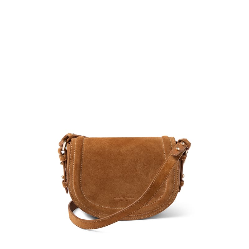 Aspinal Of London Small Stella Satchel Crossbody In Brown