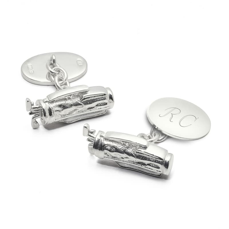 Aspinal of London Sterling Silver Personalised Golf Bag Cufflinks Aspinal of London Sterling Silver Personalised Golf Bag Cufflinks