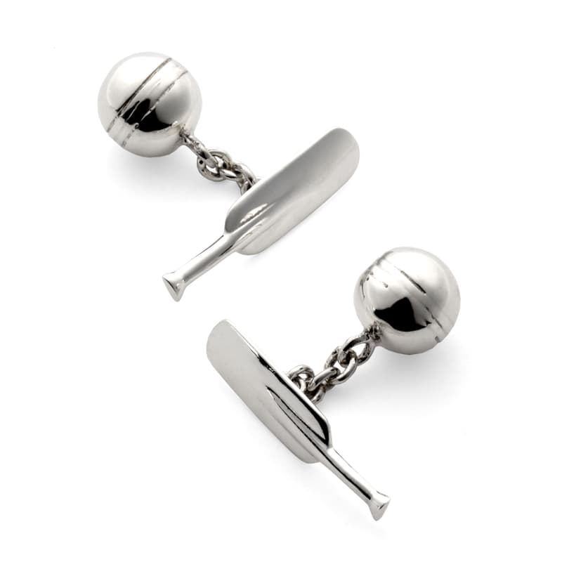 Aspinal of London Sterling Silver Cricket Bat & Ball Cufflinks