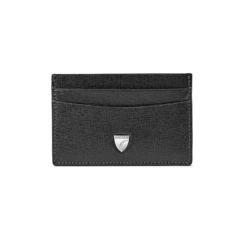 Aspinal of London Slim Credit Card Holder in Black Saffiano