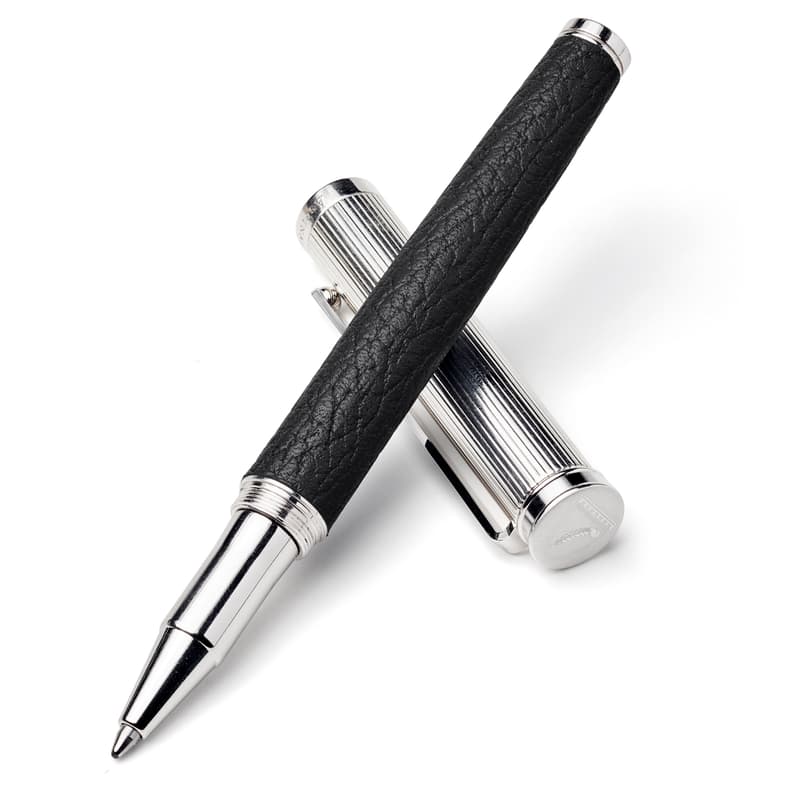 Aspinal of London Ballpoint Pen in Black Pebble