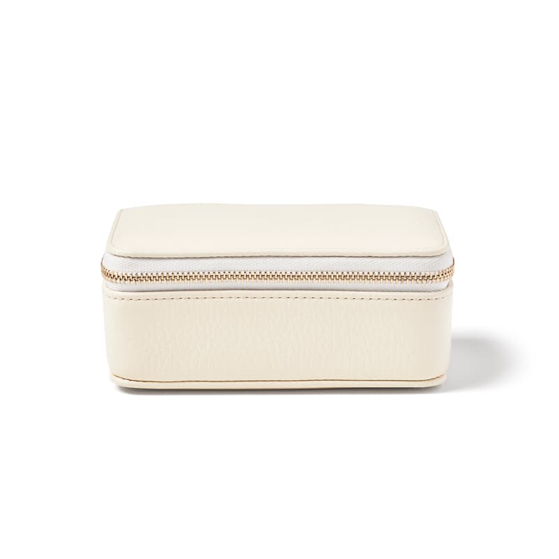 Aspinal of London Medium Travel Jewellery Case in Ivory Pebble Aspinal of London Medium Travel Jewellery Case in Ivory Pebble