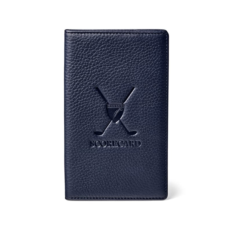 Aspinal of London Golf Scorecard Holder in Navy Pebble