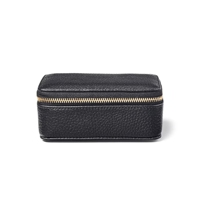 Aspinal of London Medium Travel Jewellery Case in Black Pebble Aspinal of London Medium Travel Jewellery Case in Black Pebble
