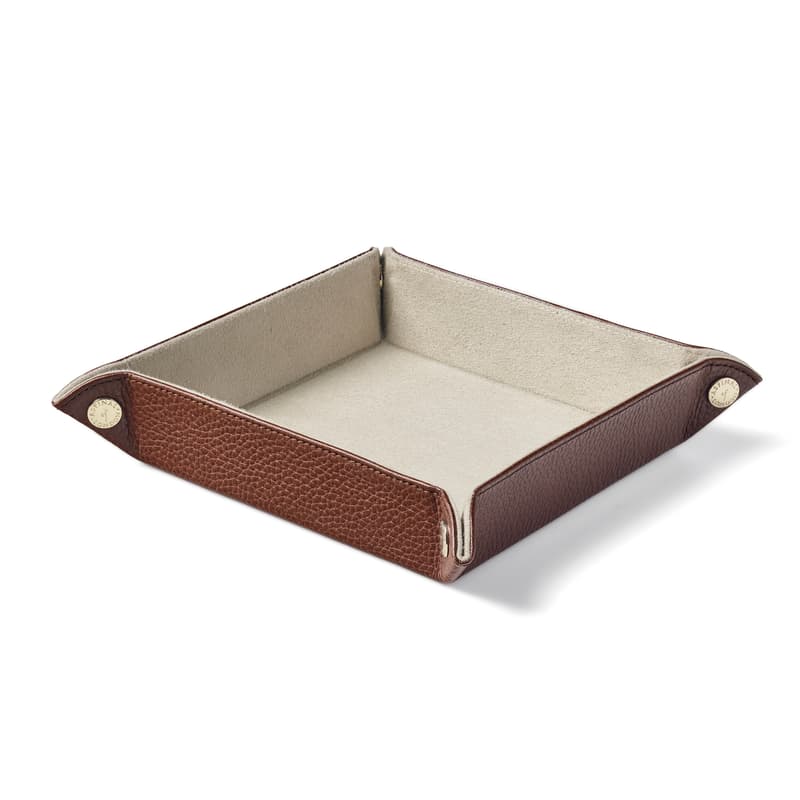 Aspinal of London Medium Tidy Tray in Tobacco Pebble Aspinal of London Medium Tidy Tray in Tobacco Pebble