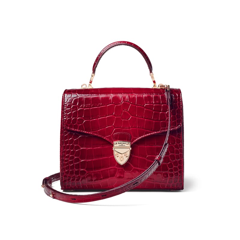 Aspinal of London Mayfair Red Crocodile Print Bag Aspinal of London Mayfair Red Crocodile Print Bag