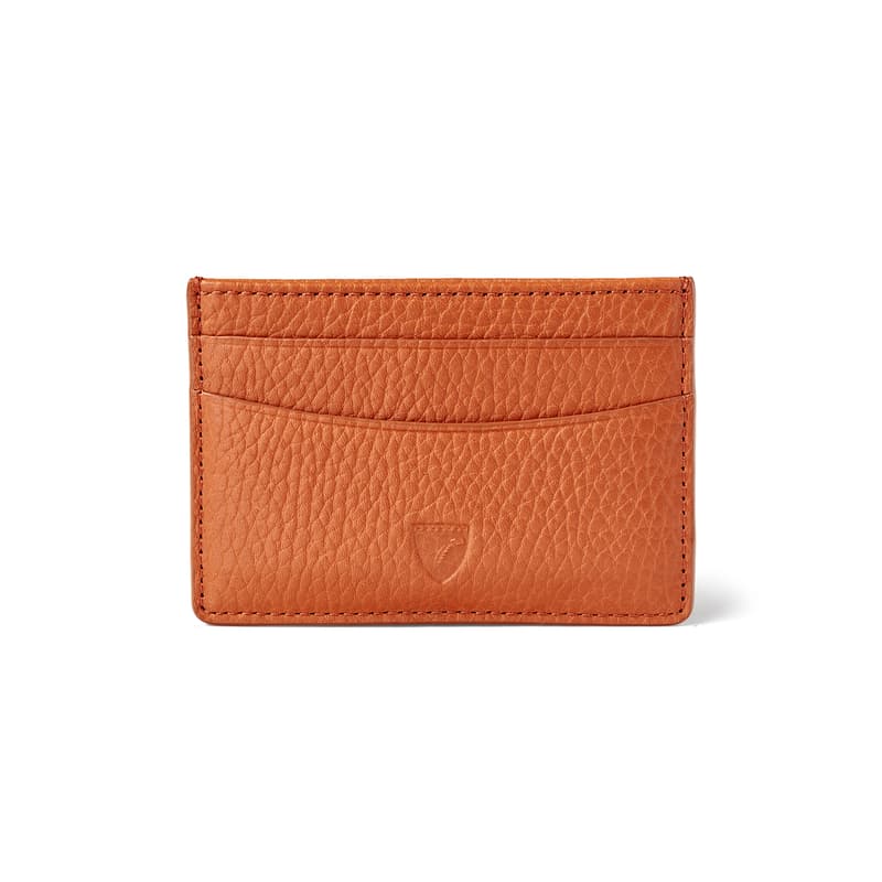Aspinal of London Slim Credit Card Holder in Marmalade Pebble