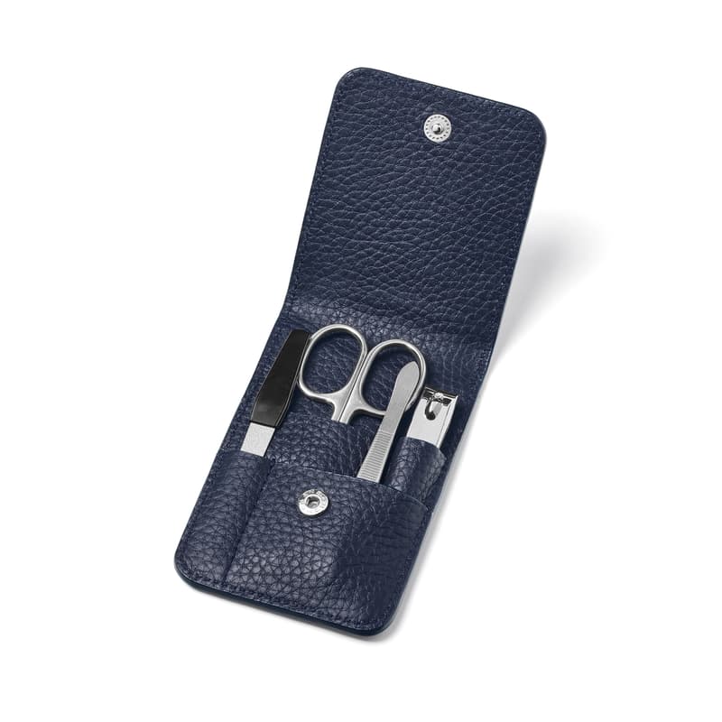 Aspinal of London Manicure Set in Navy Pebble