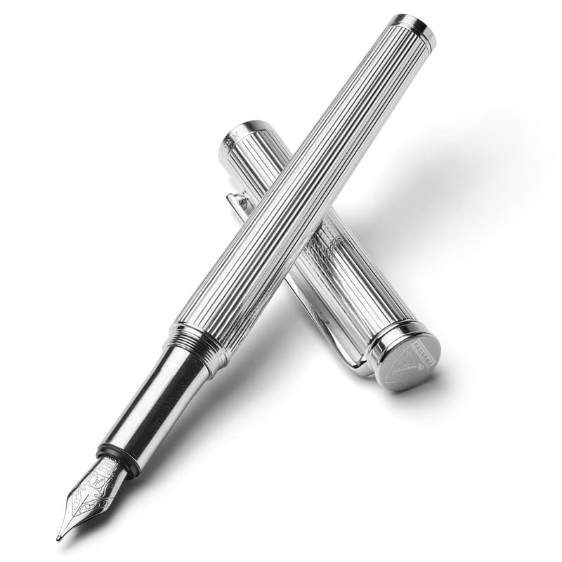 Aspinal of London Regent Fountain Pen in Sterling Silver 925