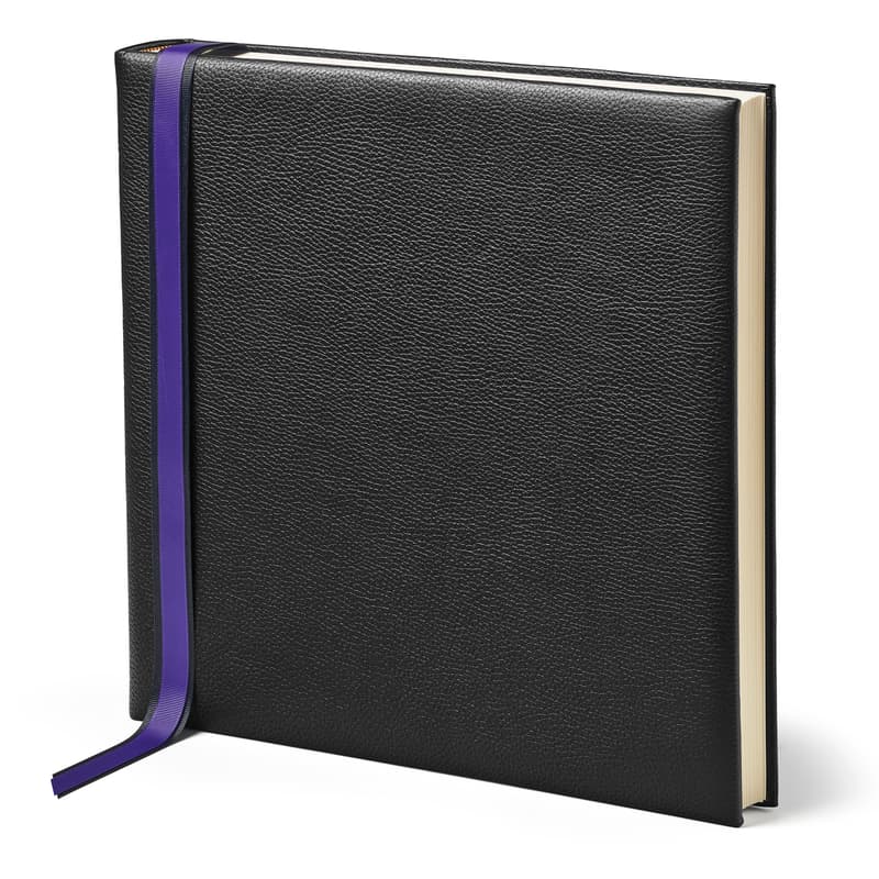 Aspinal of London 14-inch Leather Photo Album in Black Pebble