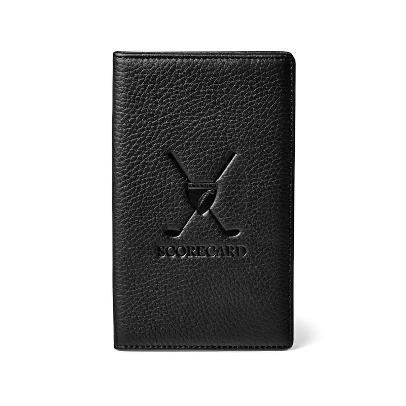 Aspinal of London Golf Scorecard Holder in Black Pebble