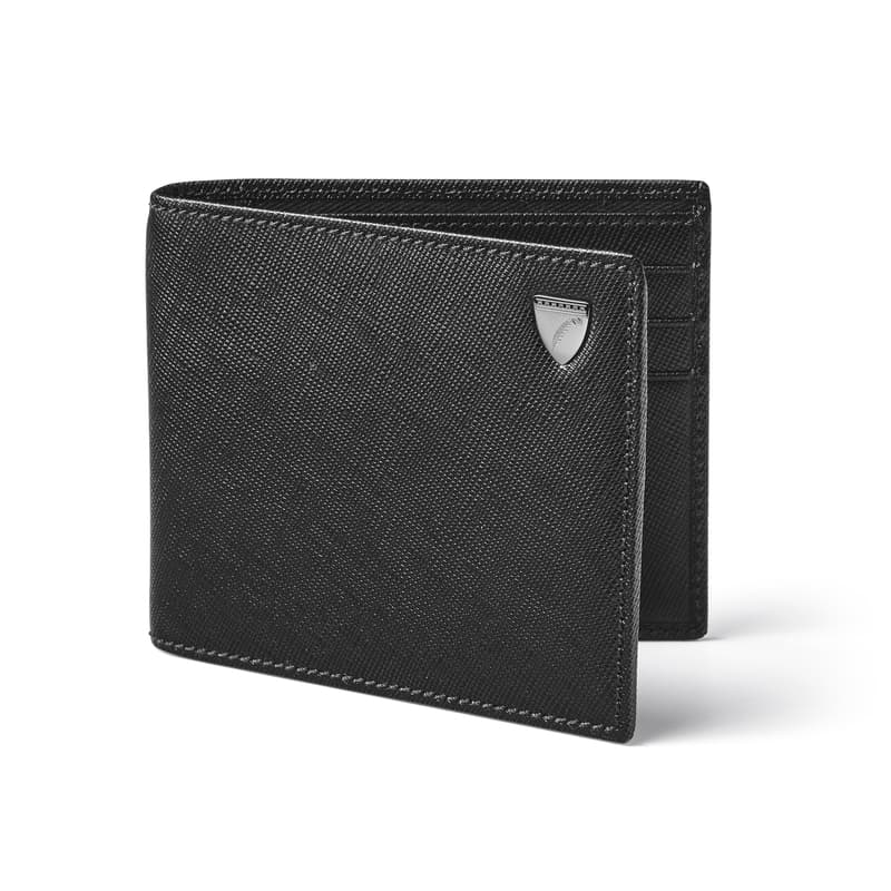 Aspinal of London Billfold RFID Wallet in Black Saffiano