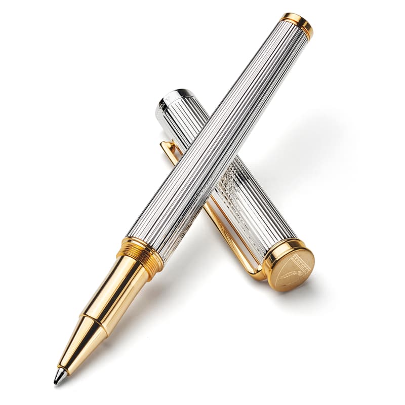 Aspinal of London Regent Ballpoint Pen in Sterling Silver 925 with 23ct Gold Aspinal of London Regent Ballpoint Pen in Sterling Silver 925 with 23ct Gold