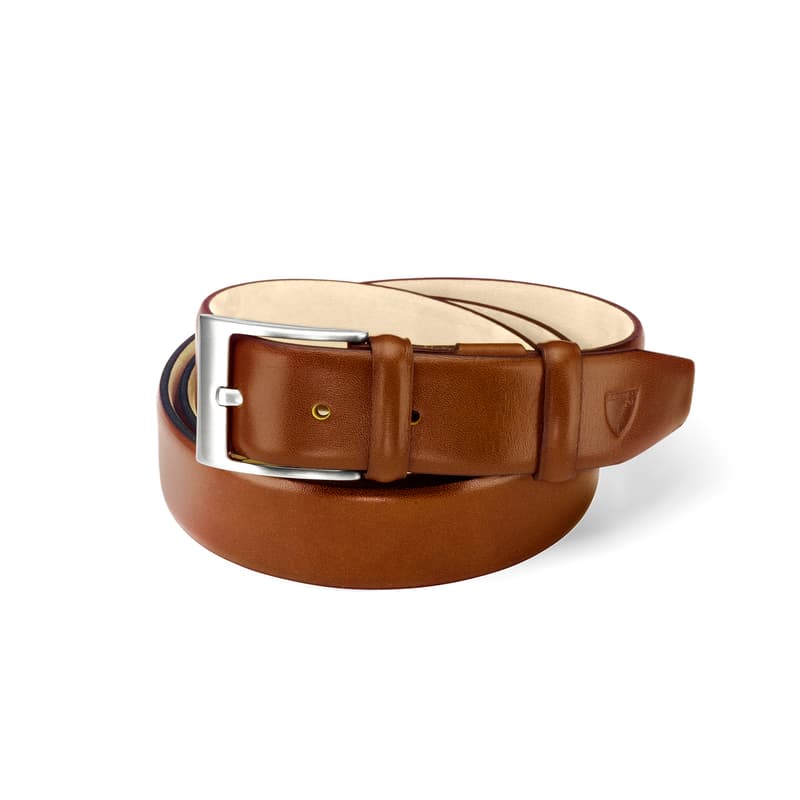 Aspinal of London Classic Men's Belt in Smooth Cognac