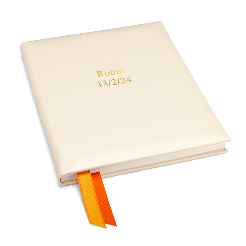 Aspinal of London Deluxe Baby Record Book in Smooth Ivory