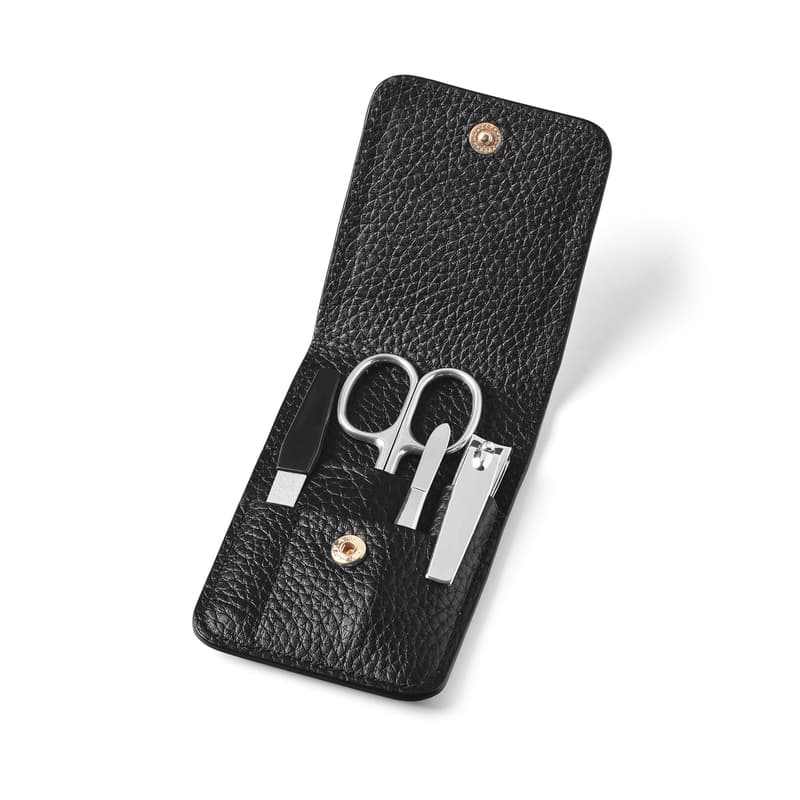 Aspinal of London Manicure Set in Black Pebble
