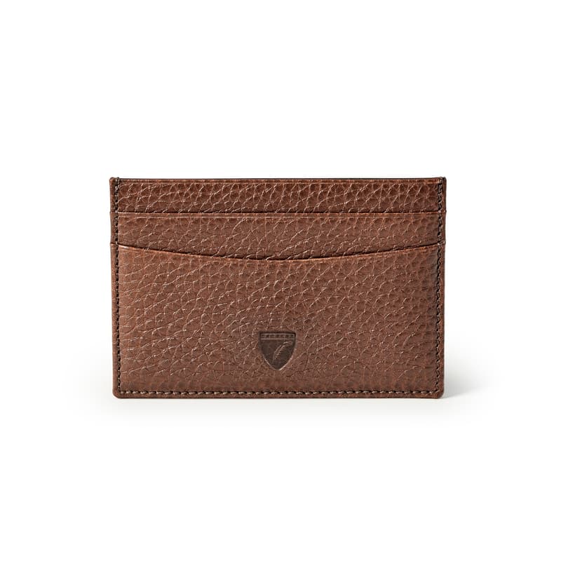 Aspinal of London Slim Credit Card Holder in Tobacco Pebble
