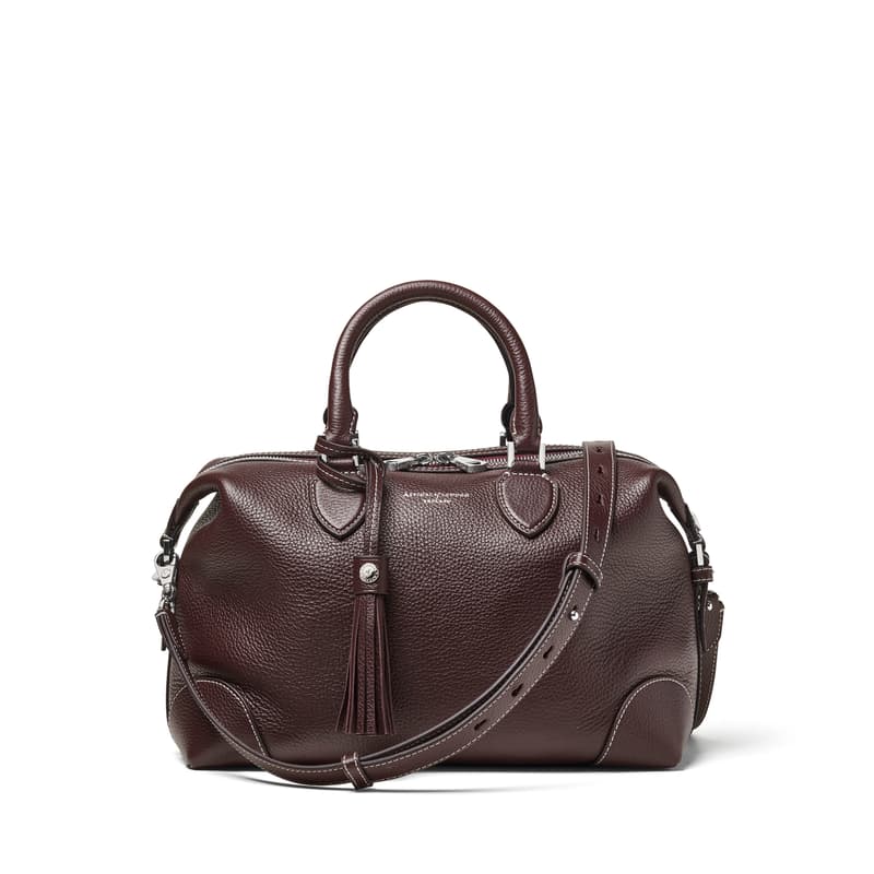 Aspinal of London Hudson Bags in Wine Milled Pebble
