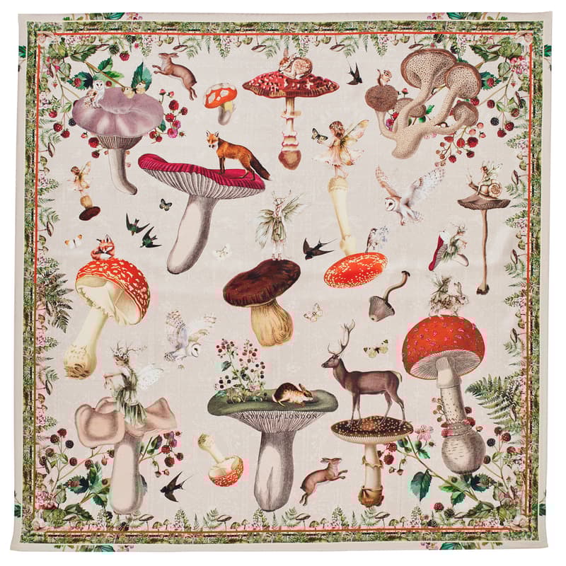 Aspinal of London Enchanted Garden Silk Scarf in Ivory Pure Silk Aspinal of London Enchanted Garden Silk Scarf in Ivory Pure Silk