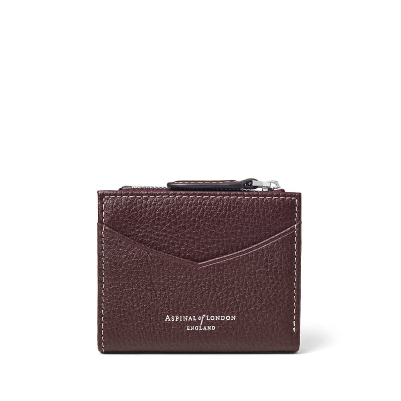 Aspinal of London Hudson Multi-Use Pocket Wallet in Wine Milled Pebble