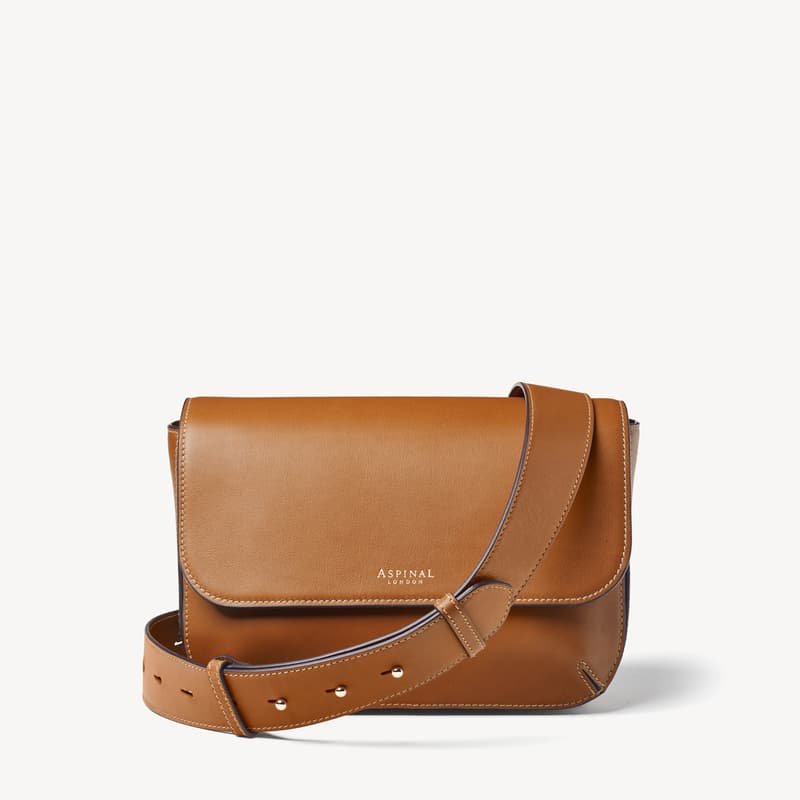 Aspinal of London Ella Grande Crossbody Bag in Smooth Tan