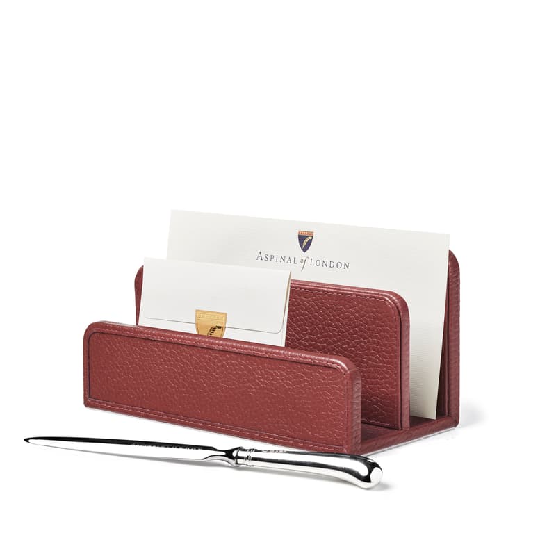 Aspinal of London Letter Rack in Merlot Pebble