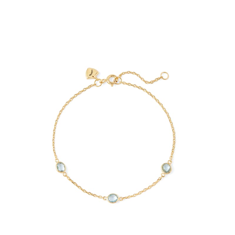 Aspinal of London Gemstone Bracelet in Swiss Blue Topaz & 18ct Gold Vermeil