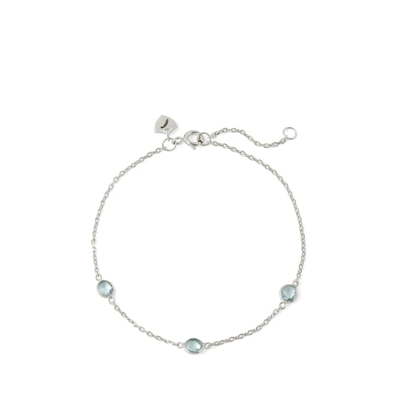 Aspinal of London Gemstone Bracelet in Swiss Blue Topaz & Sterling Silver 925