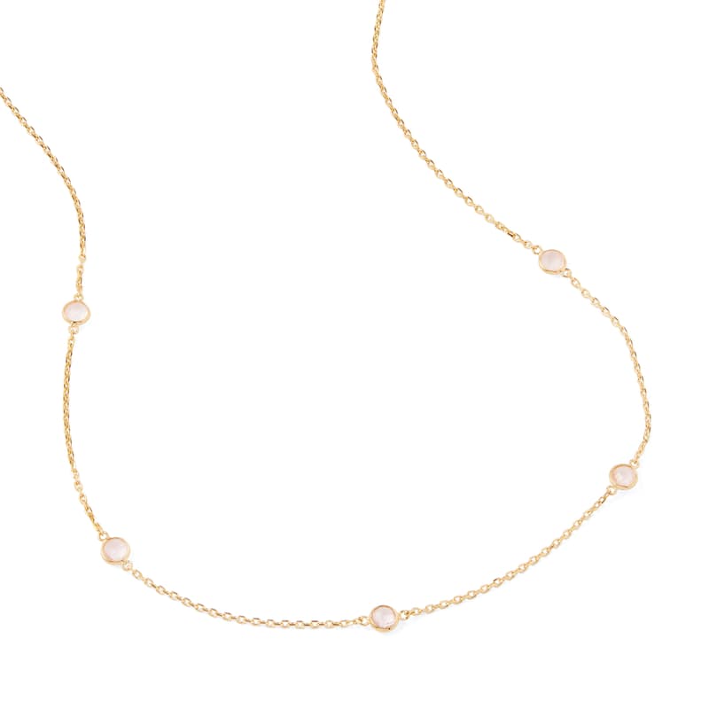 Aspinal of London Gemstone Necklace in Rose Quartz & 18ct Gold Vermeil Aspinal of London Gemstone Necklace in Rose Quartz & 18ct Gold Vermeil