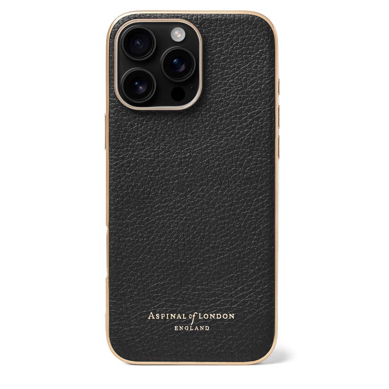Aspinal of London iPhone 16 Pro Max Case in Black Pebble Aspinal of London iPhone 16 Pro Max Case in Black Pebble