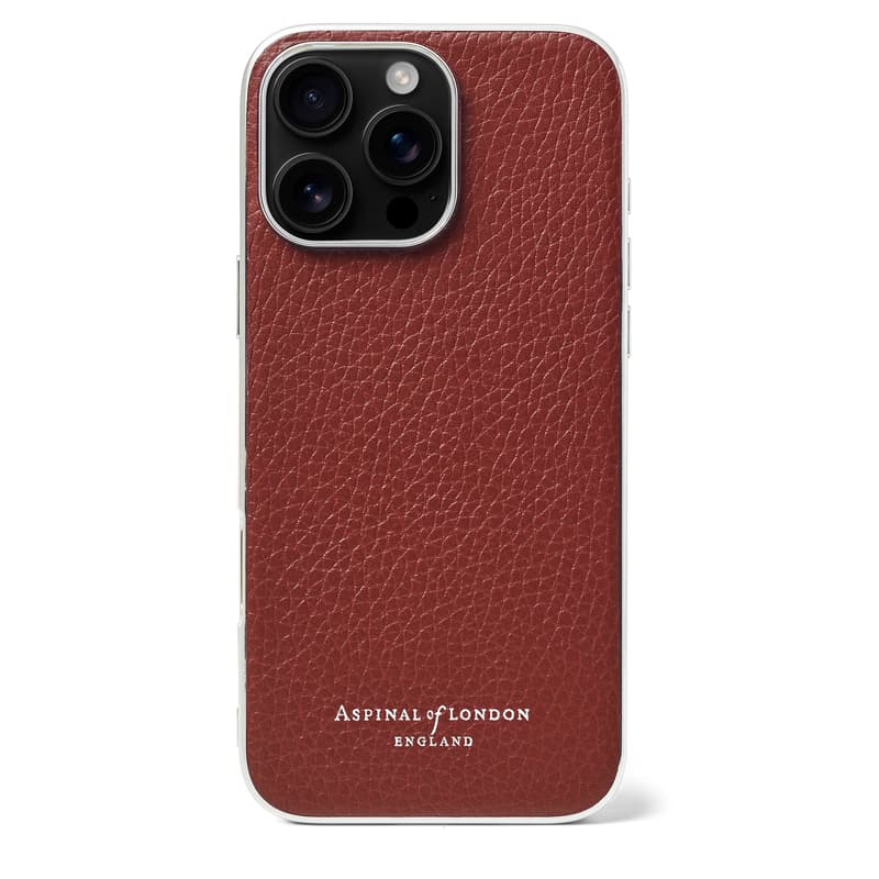 Aspinal of London iPhone 16 Pro Max Case in Merlot Pebble
