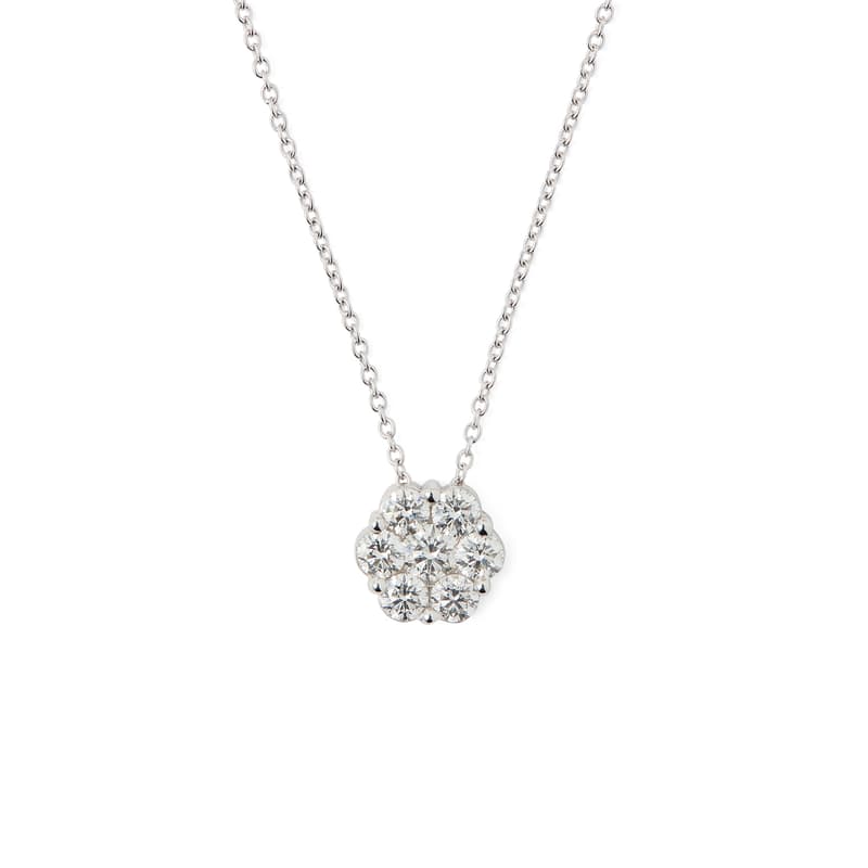 Aspinal of London Monaco 1ct. Diamond Cluster Pendant Necklace