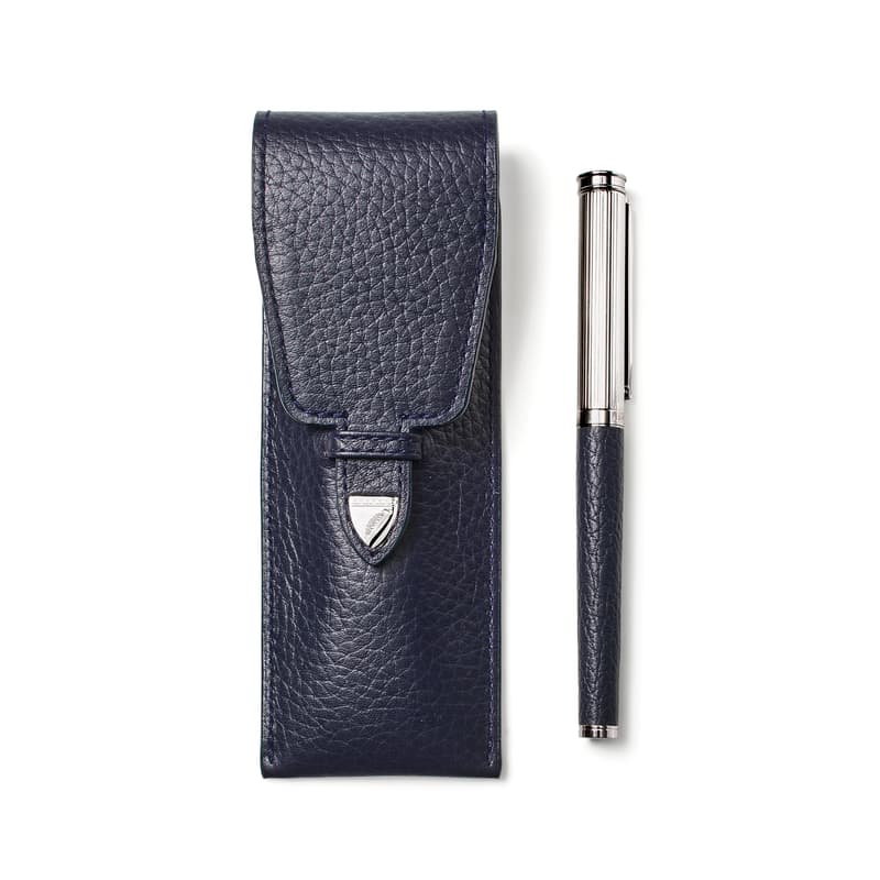 Aspinal of London Pen Set Collection in Navy Pebble