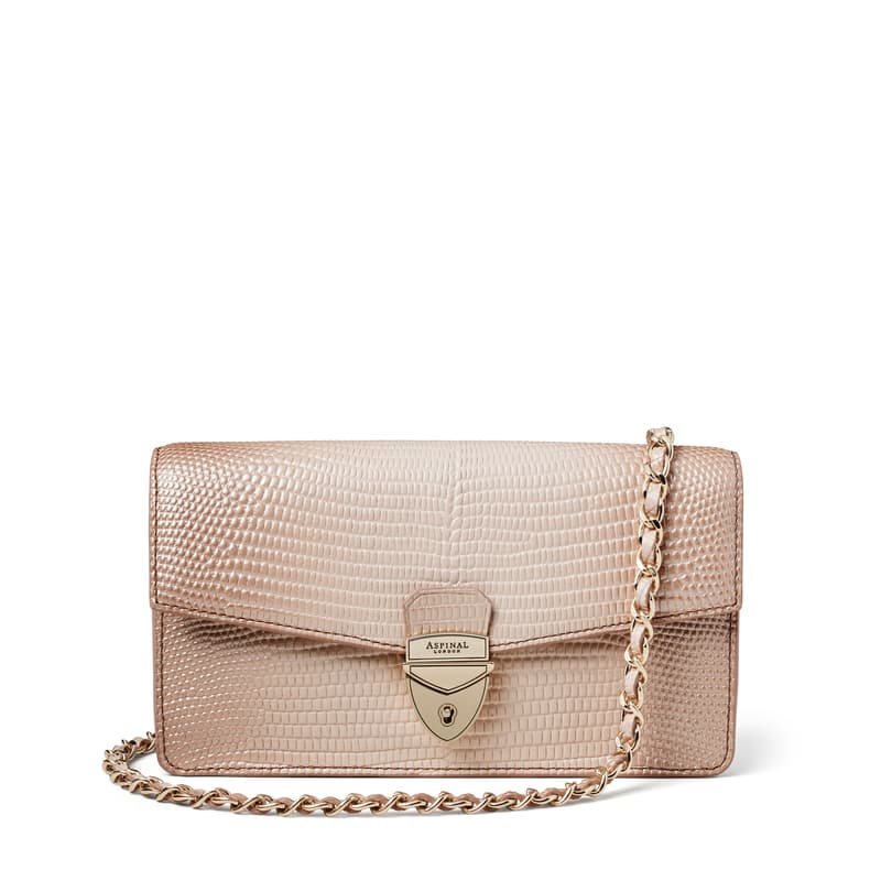 Aspinal of London Mayfair 2 Clutch Bag in Oyster Lizard