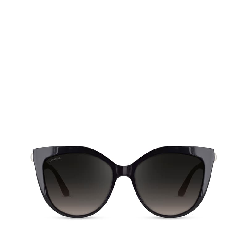 Aspinal of London Ascot Women's Sunglasses in Black Acetate Aspinal of London Ascot Women's Sunglasses in Black Acetate