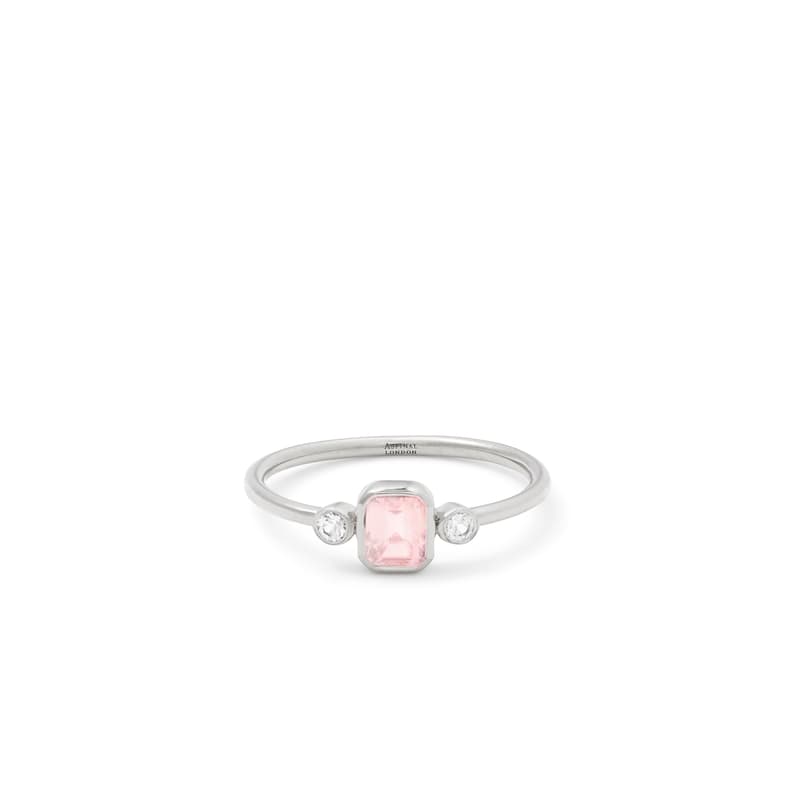 Aspinal of London Gemstone Ring in Rose Quartz & Sterling Silver 925 Aspinal of London Gemstone Ring in Rose Quartz & Sterling Silver 925