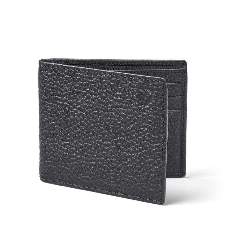 Aspinal of London Billfold RFID Wallet in Navy Pebble