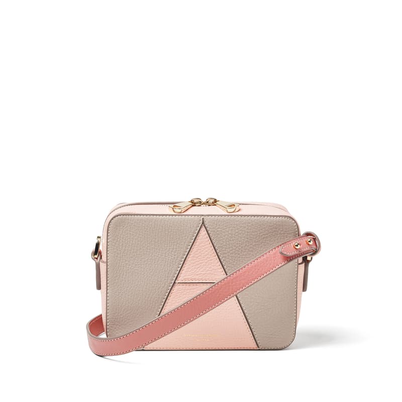 Aspinal of London Camera Crossbody Bag in Cloud, Rose & Cherry Blossom Pebble