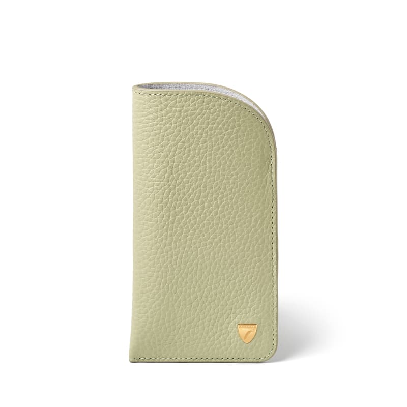 Aspinal of London Glasses Case in Pistachio Pebble