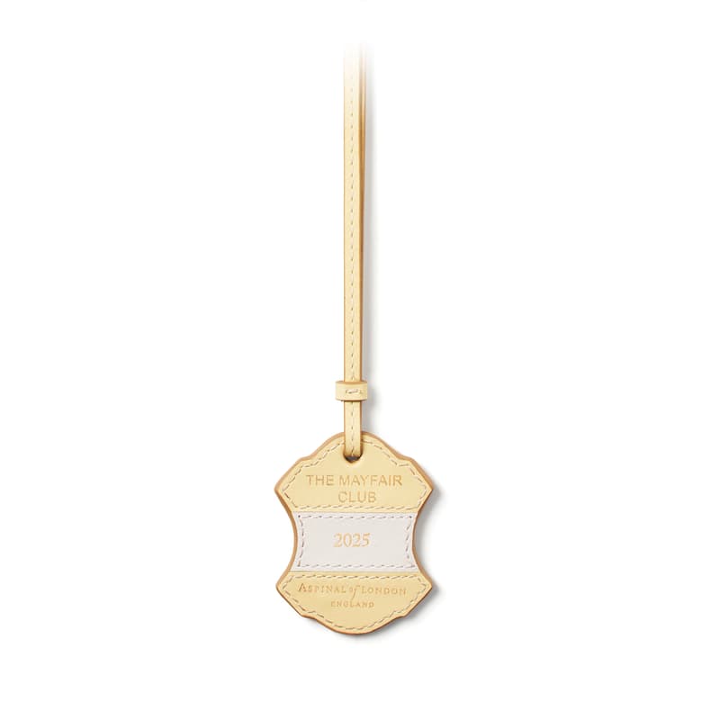 Aspinal of London Mayfair Club Tag in Meadow Yellow & Smooth Chalk White