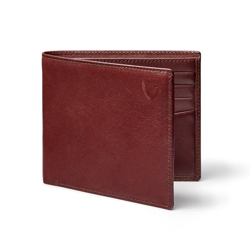 Aspinal of London 8 Card Billfold Wallet in Smooth Cognac