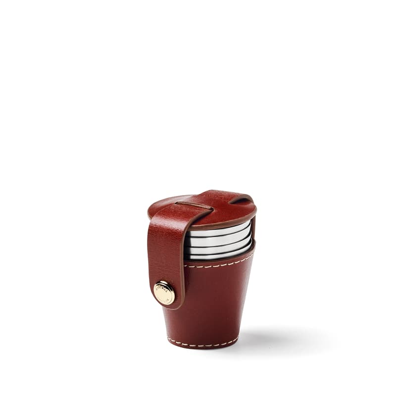 Aspinal of London Shot Cups in Smooth Cognac